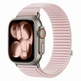   Tech-Protect Nylonloop Apple Watch 8 / 9 / 10 / 11 / 12 / SE / Ultra (44/45/46/49mm) szíj, szövet, rózsaszín