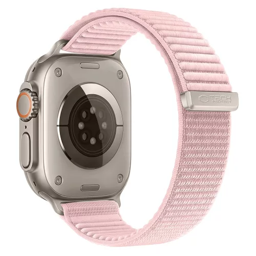 Tech-Protect Nylonloop Apple Watch 8 / 9 / 10 / 11 / 12 / SE / Ultra (44/45/46/49mm) szíj, szövet, rózsaszín