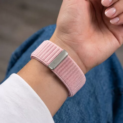 Tech-Protect Nylonloop Apple Watch 8 / 9 / 10 / 11 / 12 / SE / Ultra (44/45/46/49mm) szíj, szövet, rózsaszín