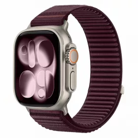   Tech-Protect Nylonloop Apple Watch 8 / 9 / 10 / 11 / 12 / SE / Ultra (44/45/46/49mm) szíj, szövet, burgundi