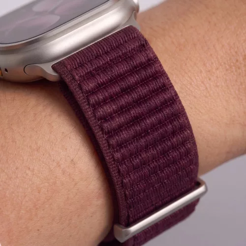 Tech-Protect Nylonloop Apple Watch 8 / 9 / 10 / 11 / 12 / SE / Ultra (44/45/46/49mm) szíj, szövet, burgundi
