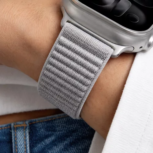 Tech-Protect Nylonloop Apple Watch 8 / 9 / 10 / 11 / 12 / SE / Ultra (44/45/46/49mm) szíj, szövet, szürke