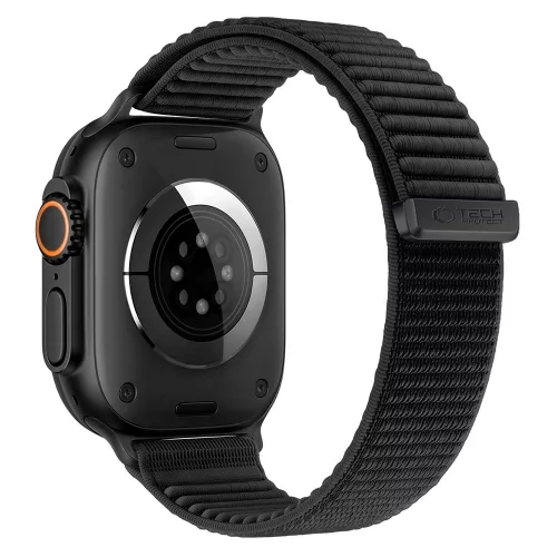 Tech-Protect Nylonloop Apple Watch 8 / 9 / 10 / 11 / 12 / SE / Ultra (44/45/46/49mm) szíj, szövet, fekete