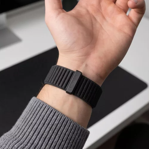 Tech-Protect Nylonloop Apple Watch 8 / 9 / 10 / 11 / 12 / SE / Ultra (44/45/46/49mm) szíj, szövet, fekete