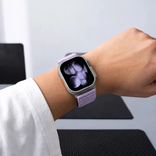 Tech-Protect Nylonloop Apple Watch 8 / 9 / 10 / 11 / 12 / SE (40/41/42mm) szíj, szövet, lila