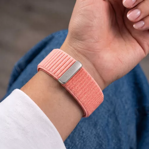 Tech-Protect Nylonloop Apple Watch 8 / 9 / 10 / 11 / 12 / SE (40/41/42mm) szíj, szövet, rózsaszín