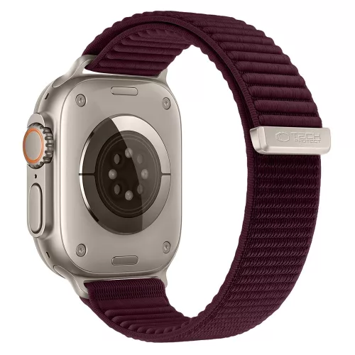 Tech-Protect Nylonloop Apple Watch 8 / 9 / 10 / 11 / 12 / SE (40/41/42mm) szíj, szövet, burgundi