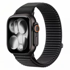   Tech-Protect Nylonloop Apple Watch 8 / 9 / 10 / 11 / 12 / SE (40/41/42mm) szíj, szövet, fekete