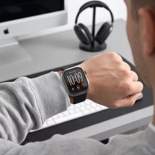 Tech-Protect Defense Apple Watch 12 46mm tok, kijelzővédő felülettel, fekete-átlátszó (2db)