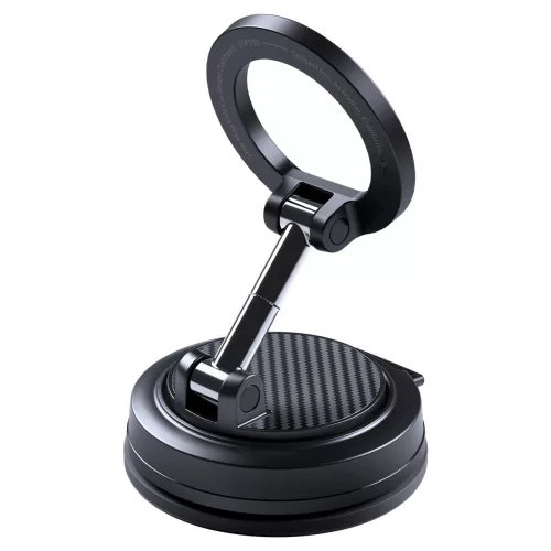 Spigen STK100 Vacuumlock mágneses tapadókorongos autós tartó műszerfalra, szélvédőre, MagSafe, fekete