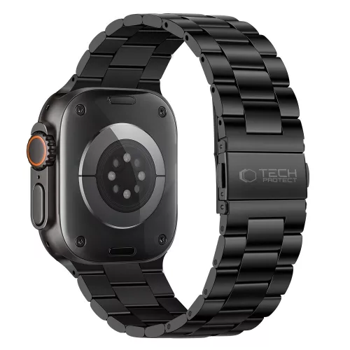 Tech-Protect Stainless Apple Watch 8 / 9 / 10 / 11 / 12 / SE / Ultra (44/45/46/49mm) szíj, fém, fekete