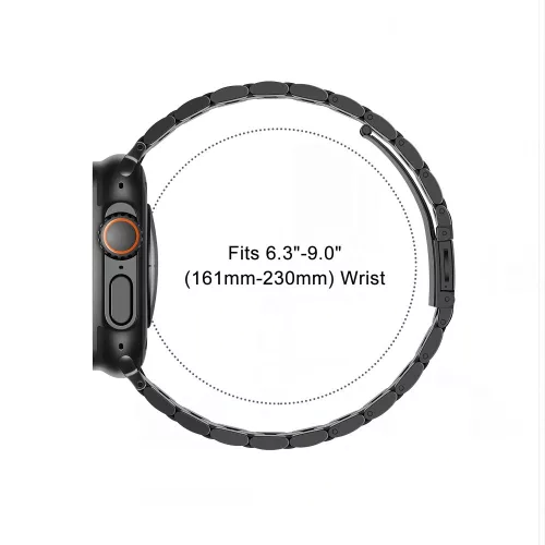 Tech-Protect Stainless Apple Watch 8 / 9 / 10 / 11 / 12 / SE / Ultra (44/45/46/49mm) szíj, fém, fekete