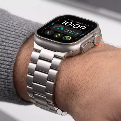 Tech-Protect Stainless Apple Watch 8 / 9 / 10 / 11 / 12 / SE / Ultra (44/45/46/49mm) szíj, fém, ezüst