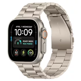   Tech-Protect Stainless Apple Watch 8 / 9 / 10 / 11 / 12 / SE / Ultra (44/45/46/49mm) szíj, fém, bézs