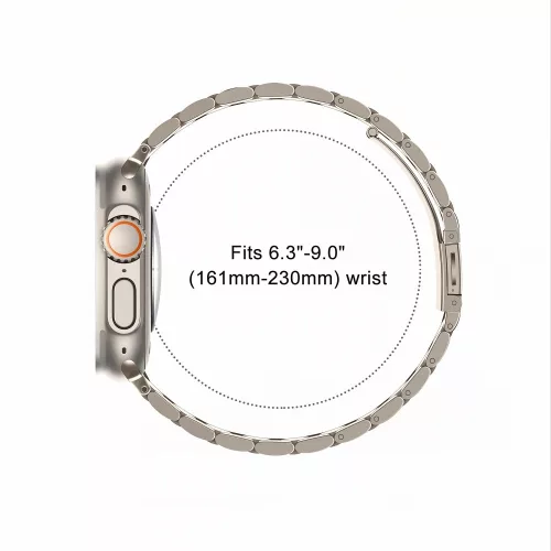 Tech-Protect Stainless Apple Watch 8 / 9 / 10 / 11 / 12 / SE / Ultra (44/45/46/49mm) szíj, fém, bézs