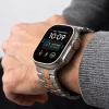 Tech-Protect Stainless Apple Watch 8 / 9 / 10 / 11 / 12 / SE / Ultra (44/45/46/49mm) szíj, fém, ezüst-narancs