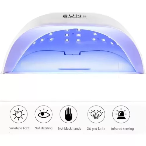 Sun X, Műkörmös UV lámpa, 36 LED-es, 54W, fehér