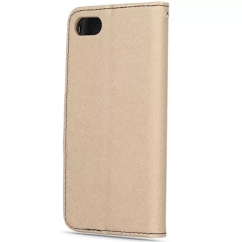Apple iPhone 15, Oldalra nyíló tok, stand, Fancy Book, arany/fekete