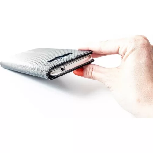 Apple iPhone 15 Pro Max, Oldalra nyíló tok, stand, Smart Magnet, fekete