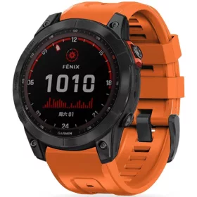   Garmin Fenix 3 / 3 HR / 5X / 5X Plus / 6X / 6X Pro / 7X, szilikon pótszíj, állítható, TP IconBand, narancssárga