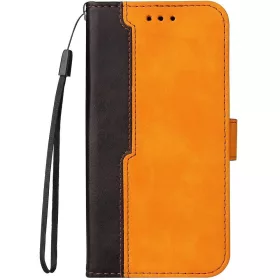   Samsung Galaxy A06 SM-A065F, Oldalra nyíló tok, stand, kártyatartóval, kézpánttal, Wooze Colour Wallet, narancssárga
