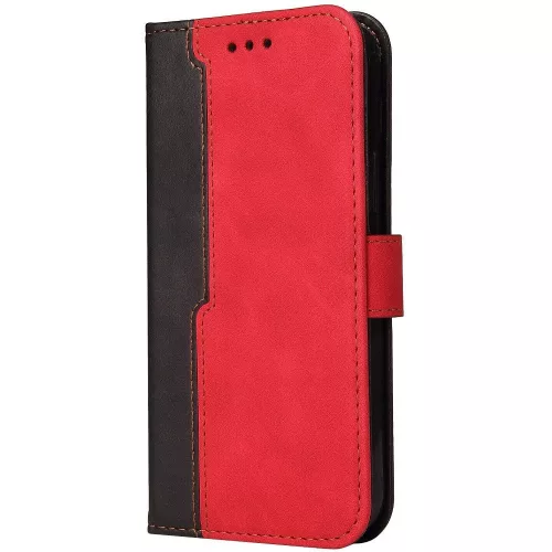 Samsung Galaxy A06 SM-A065F, Oldalra nyíló tok, stand, kártyatartóval, kézpánttal, Wooze Colour Wallet, piros
