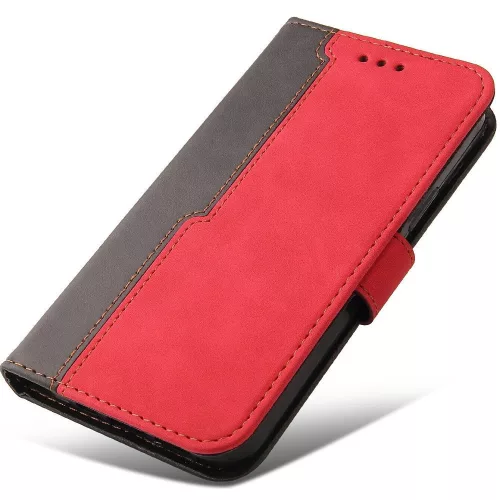 Samsung Galaxy A06 SM-A065F, Oldalra nyíló tok, stand, kártyatartóval, kézpánttal, Wooze Colour Wallet, piros