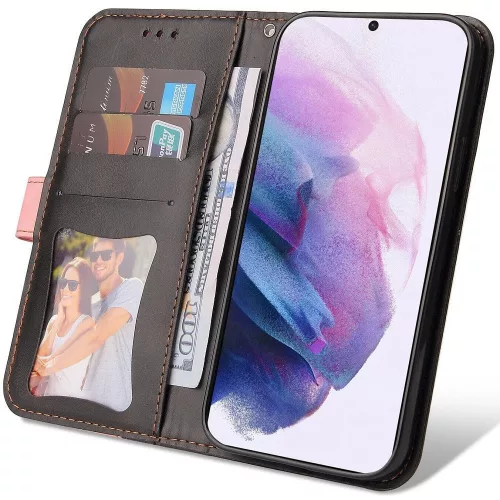 Samsung Galaxy A06 SM-A065F, Oldalra nyíló tok, stand, kártyatartóval, kézpánttal, Wooze Colour Wallet, rózsaszín