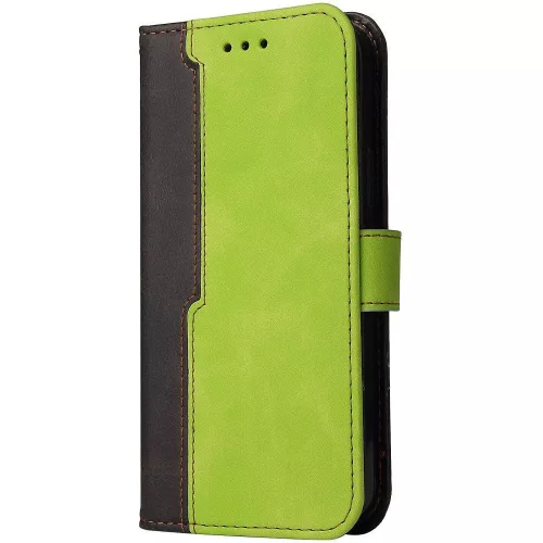 Samsung Galaxy A06 SM-A065F, Oldalra nyíló tok, stand, kártyatartóval, kézpánttal, Wooze Colour Wallet, zöld