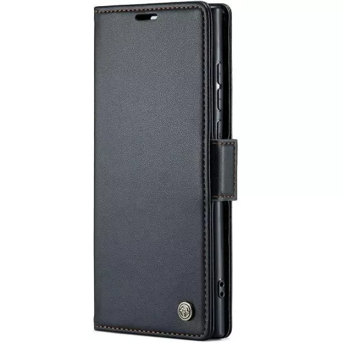 Samsung Galaxy A06 SM-A065F, Oldalra nyíló tok, stand, kártyatartóval, RFID technológiával, Wooze CaseME, fekete