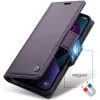 Samsung Galaxy A06 SM-A065F, Oldalra nyíló tok, stand, kártyatartóval, RFID technológiával, Wooze CaseME, lila