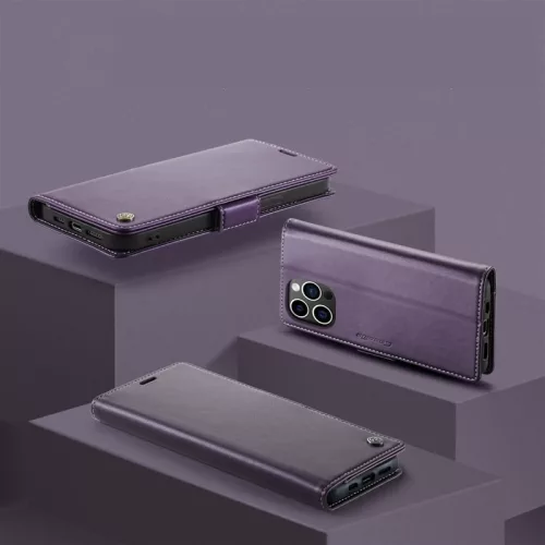 Samsung Galaxy A06 SM-A065F, Oldalra nyíló tok, stand, kártyatartóval, RFID technológiával, Wooze CaseME, lila