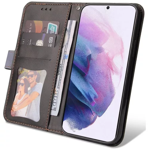 Huawei Honor 200 Smart, Oldalra nyíló tok, stand, kártyatartóval, kézpánttal, Wooze Colour Wallet, szürke