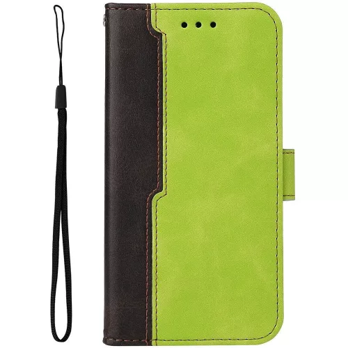 Huawei Honor 200 Smart, Oldalra nyíló tok, stand, kártyatartóval, kézpánttal, Wooze Colour Wallet, zöld