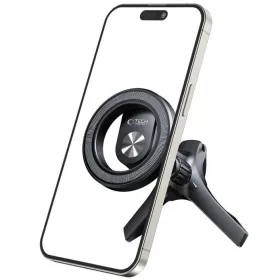   Autós tartó, szellőzőrácsra rögzíthető, 360°-ban forgatható, mágneses, Magsafe kompatibilis, Magsafe gyűrűvel, TP N53 Magnetic Magsafe, fekete
