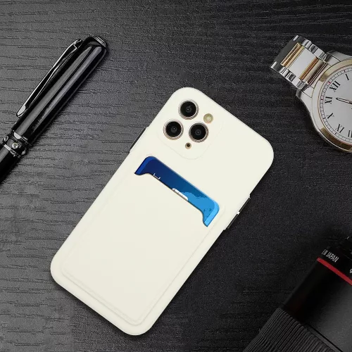Xiaomi Redmi Note 14 Pro 5G (Global) / Poco X7, Szilikon tok, kártyatartóval, Wooze Card Slot, fehér