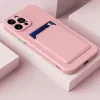 Xiaomi Redmi Note 14 Pro 5G (Global) / Poco X7, Szilikon tok, kártyatartóval, Wooze Card Slot, rózsaszín
