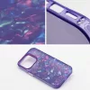 Apple iPhone 16, Műanyag hátlap védőtok + szilikon keret, kristály minta, Tutti-Frutti Case, lila