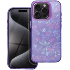   Apple iPhone 16 Pro Max, Műanyag hátlap védőtok + szilikon keret, kristály minta, Tutti-Frutti Case, lila