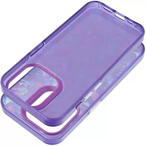 Apple iPhone 12 / 12 Pro, Műanyag hátlap védőtok + szilikon keret, kristály minta, Tutti-Frutti Case, lila
