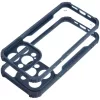 Oppo A3 4G (A40, A40m), Szilikon tok, közepesen ütésálló, légpárnás sarok, akril hátlap, Anti-Drop Case, átlátszó/sötétkék