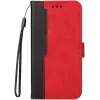 Apple iPhone 16e / 17e, Oldalra nyíló tok, stand, kártyatartóval, kézpánttal, Wooze Colour Wallet, piros