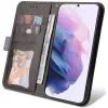 Apple iPhone 16e / 17e, Oldalra nyíló tok, stand, kártyatartóval, kézpánttal, Wooze Colour Wallet, szürke