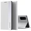 Apple iPhone 16e / 17e, Oldalra nyíló tok, stand, Wooze Silver Line, világosszürke