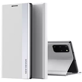   Apple iPhone 16e / 17e, Oldalra nyíló tok, stand, Wooze Silver Line, világosszürke