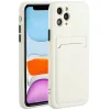 Apple iPhone 16e / 17e, Szilikon tok, kártyatartóval, Wooze Card Slot, fehér