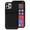 Apple iPhone 16e / 17e, Szilikon tok, kártyatartóval, Wooze Card Slot, fekete