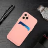 Apple iPhone 16e / 17e, Szilikon tok, kártyatartóval, Wooze Card Slot, rózsaszín