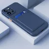 Apple iPhone 16e / 17e, Szilikon tok, kártyatartóval, Wooze Card Slot, sötétkék