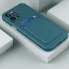 Apple iPhone 16e / 17e, Szilikon tok, kártyatartóval, Wooze Card Slot, sötétzöld